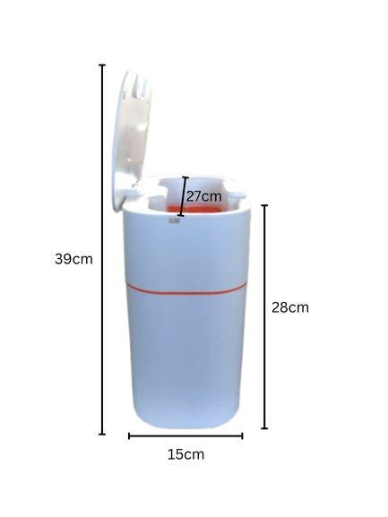 Smart Sensor bin, 8L, slim, waterproof, for narrow spaces such as bedroom, living room, bathroom Size 27*15*28cm, 50pcs drawstring bag included