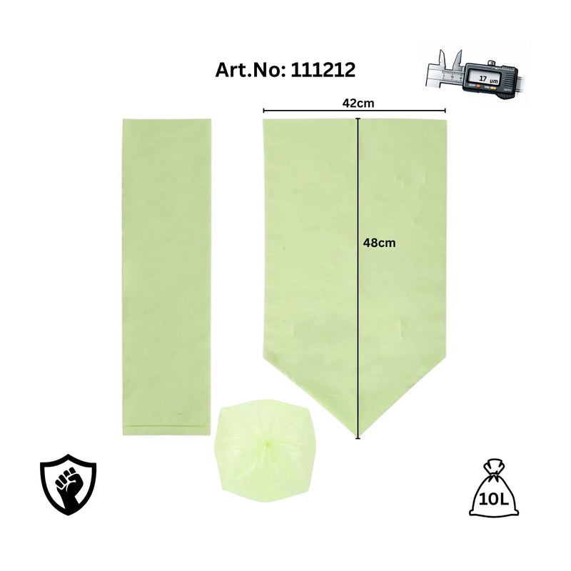Compostable waste bag / Kompostierbarer Müllbeutel, 10L, Extra Strong, 0.052€/pc, 2,59€/roll