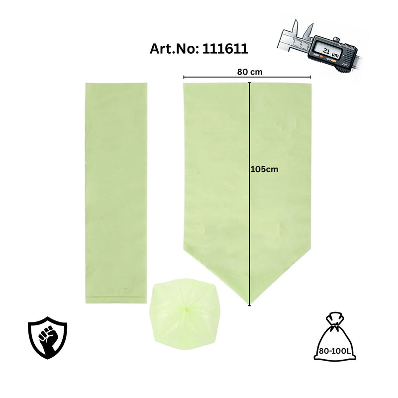Compostable bag / Kompostierbarer Beutel, 80L-100L, Extra Strong, 0.0259€/pc, 2,59€/roll