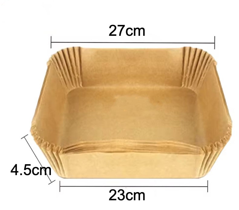 Air Fryer paper, 23cm, square, family pack, 100pcs, BPA free, PFAS free, Unbleached