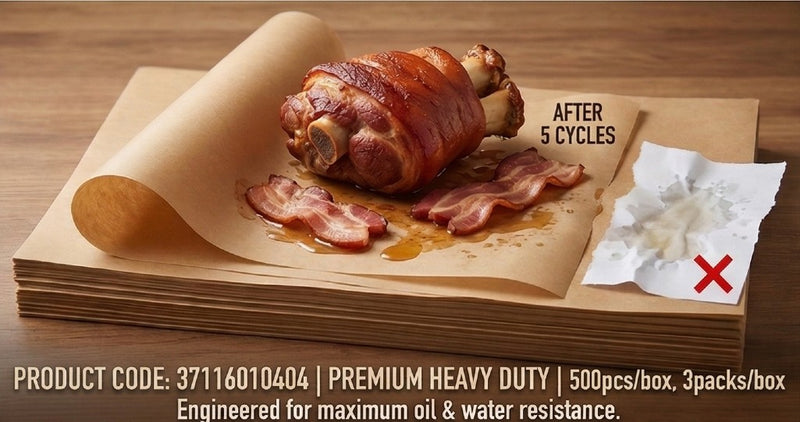 Backpapierbogen, 60 cm × 40 cm, BPA-frei, PFAS-frei, ungebleicht, 40 g/m², Güteklasse III, sehr stark