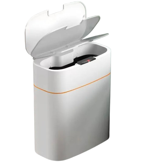 Smart Sensor bin, 8L, slim, waterproof, for narrow spaces such as bedroom, living room, bathroom Size 27*15*28cm, 50pcs drawstring bag included