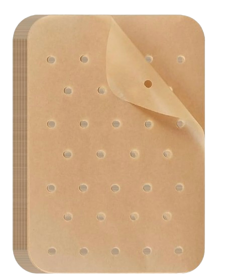 Air Fryer Baking Paper, Barbeque Paper, Steamer, Rectangle, 21*17cm , Pack of 100 Sheets,  Non-Stick,  Perforated, Compatible with Most AIR FRYER BRANDS in the European Market