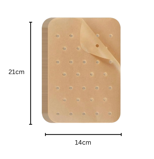 Air Fryer Baking Paper, Barbeque Paper, Steamer, Rectangle, 21*14cm  Non-Stick,  Perforated, Compatible with Most AIR FRYER BRANDS in the European Market