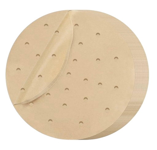 Air Fryer Baking Paper, Barbeque Paper, Steamer, Round 16cm , Pack of 200 Sheets,  Non-Stick,  Perforated, Compatible with Most AIR FRYER BRANDS in the European Market